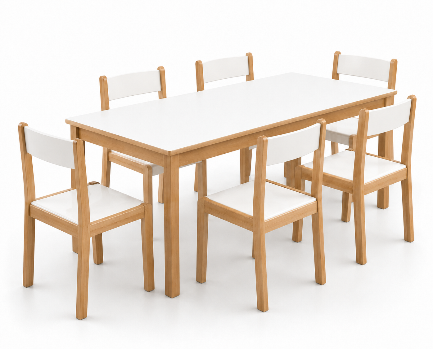Tisch-Stuhl-Set | 120 x 60 cm und 6 Vigo Stühle