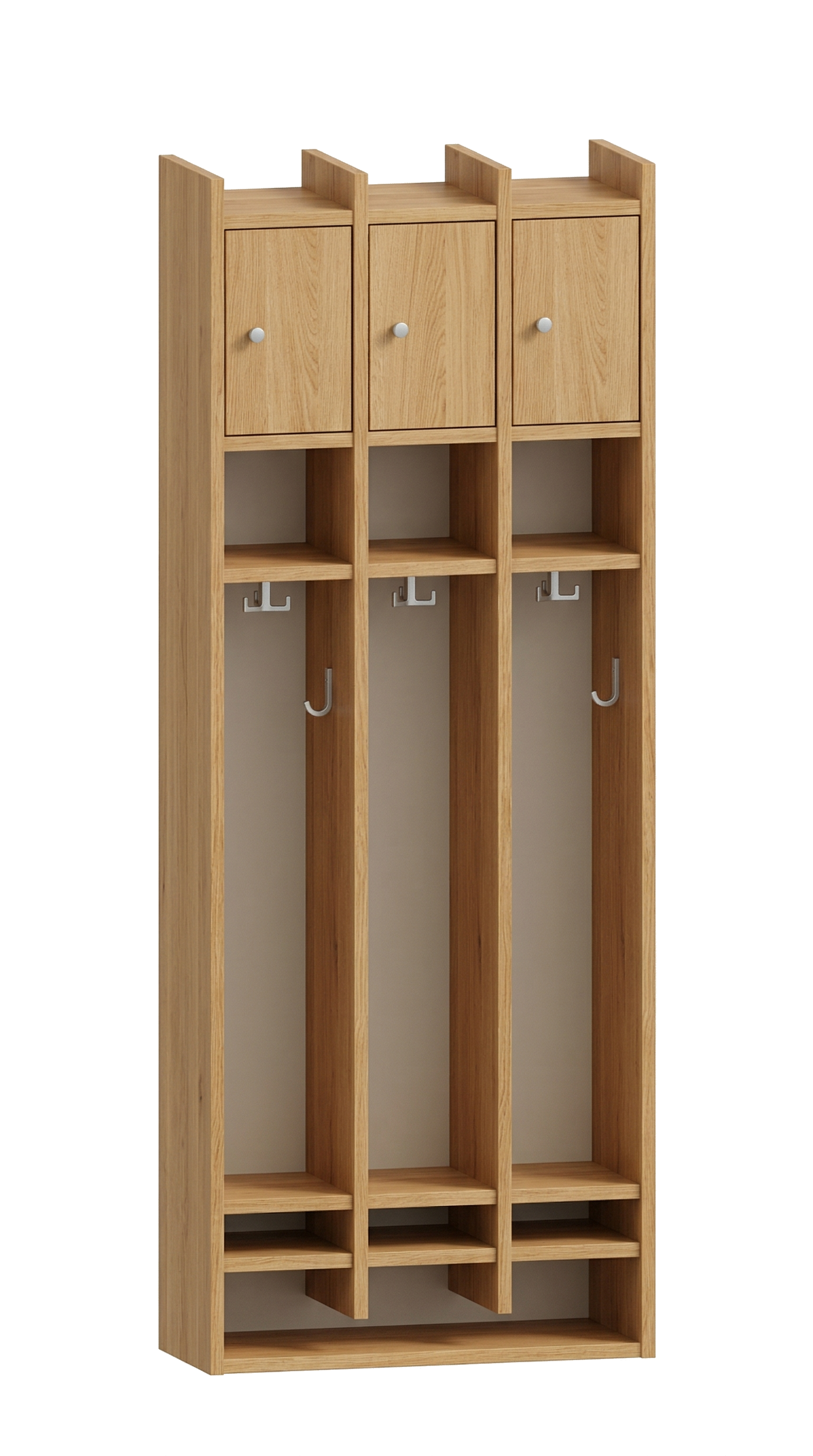 Spindgarderobe | 3 Plätze und Tür rechts - Basic | 62 x 161 x 25 cm