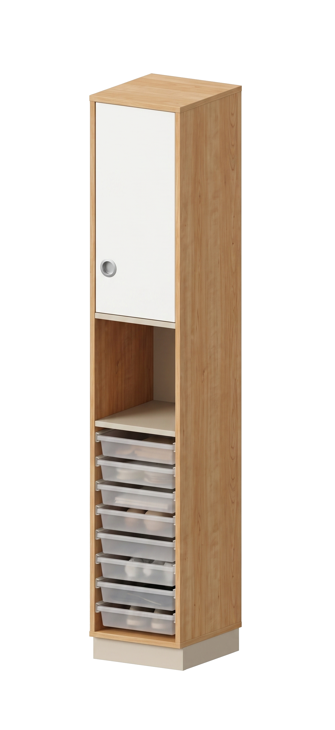 Schrank | für Kunststoffboxen Gratnells, Regal und Tür rechts, 5 OH - Smart | 36 x 197 x 40 cm