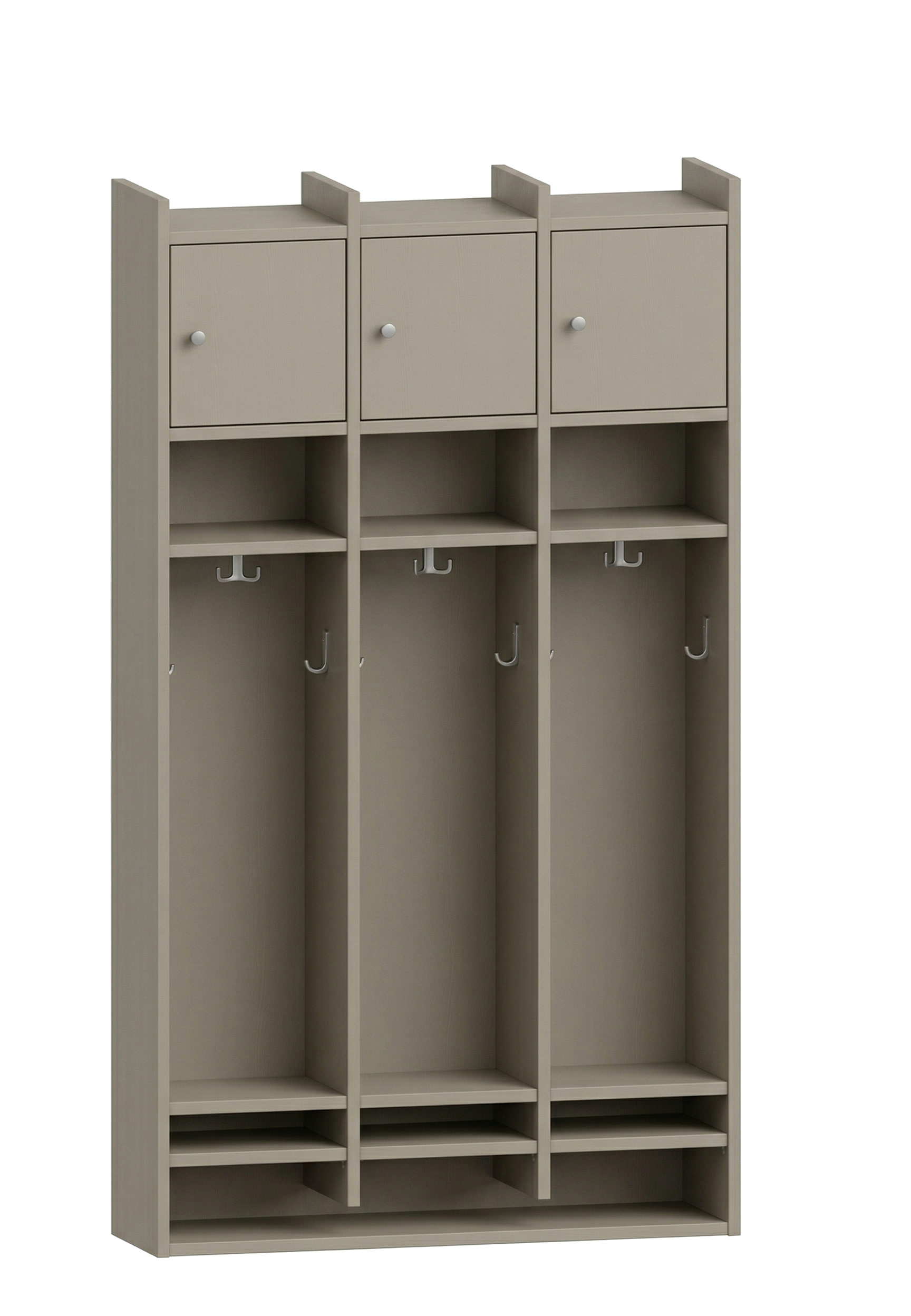 Spindgarderobe | 3 Plätze und Tür rechts | 92 x 161 x 25 cm
