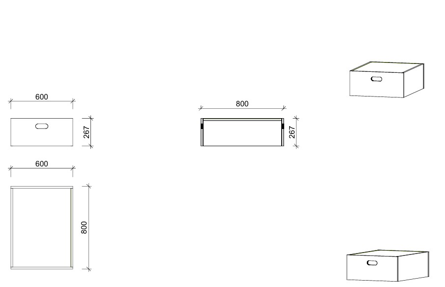 Podestmodul | rechteckig 6080 -  mittel | 60 x 27 x 80 cm