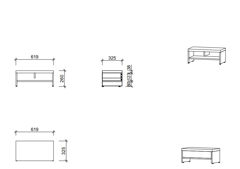 Garderobenbank | 2 Fächer -  Smart | 62 x 26 x 33 cm