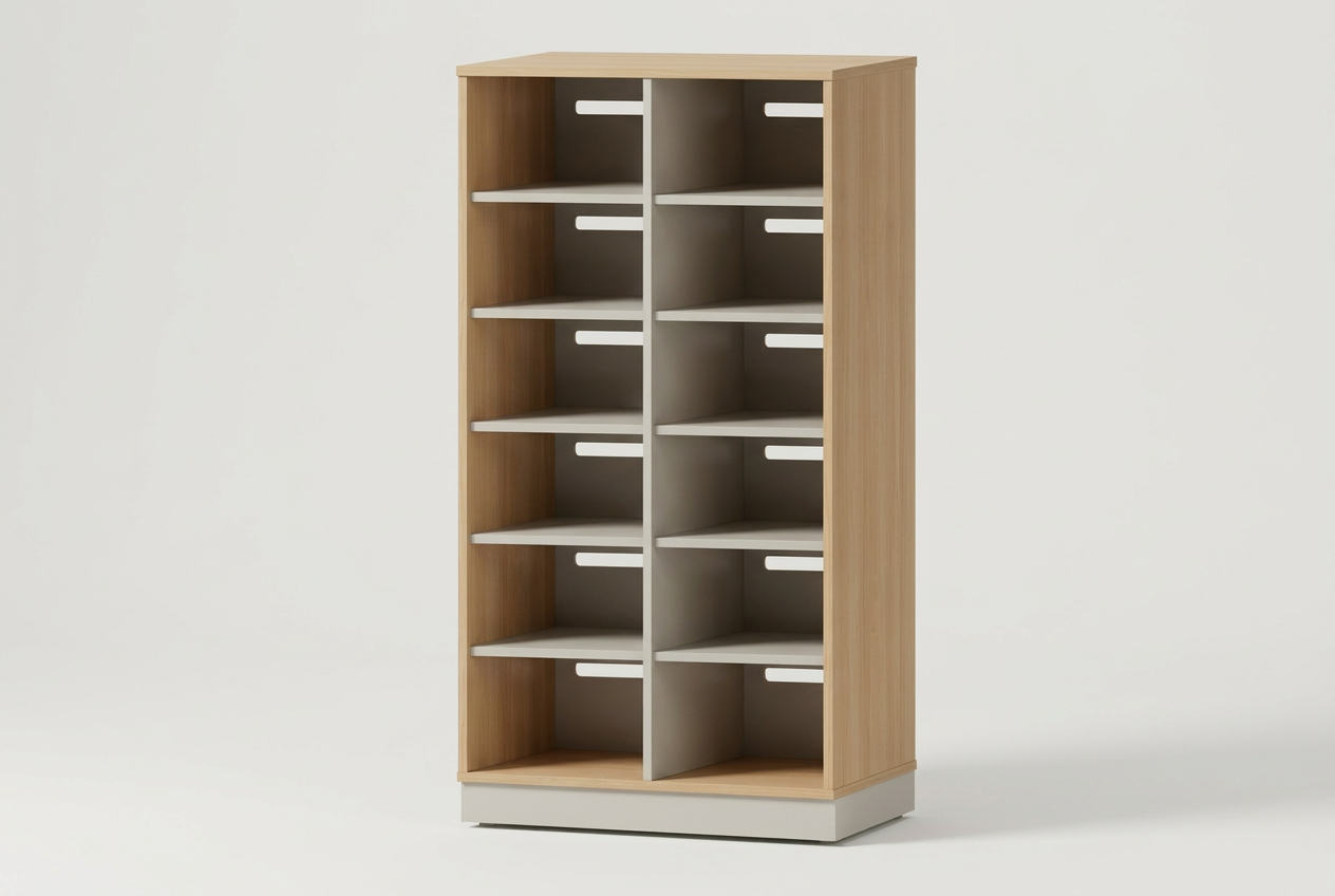 Bettzeugregal | 12 Fächer - Basic | 70 x 159 x 67 cm