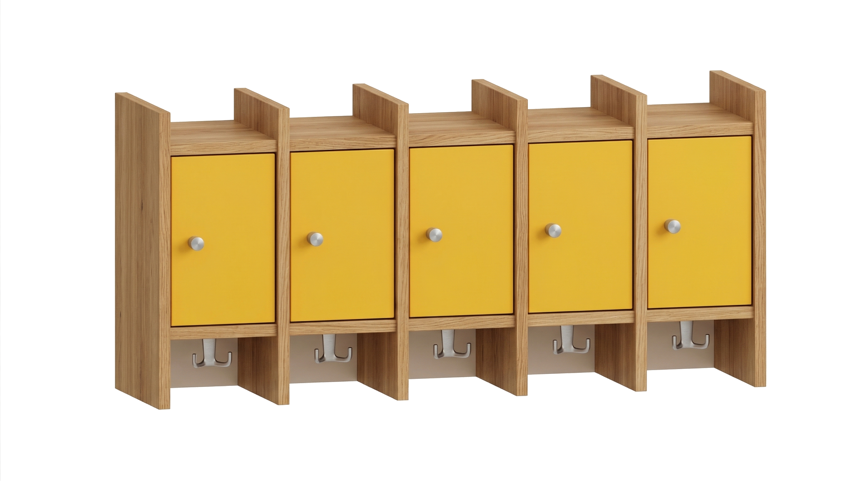 Garderobenablage | 5 Plätze und Tür links - Smart | 102 x 48 x 25 cm