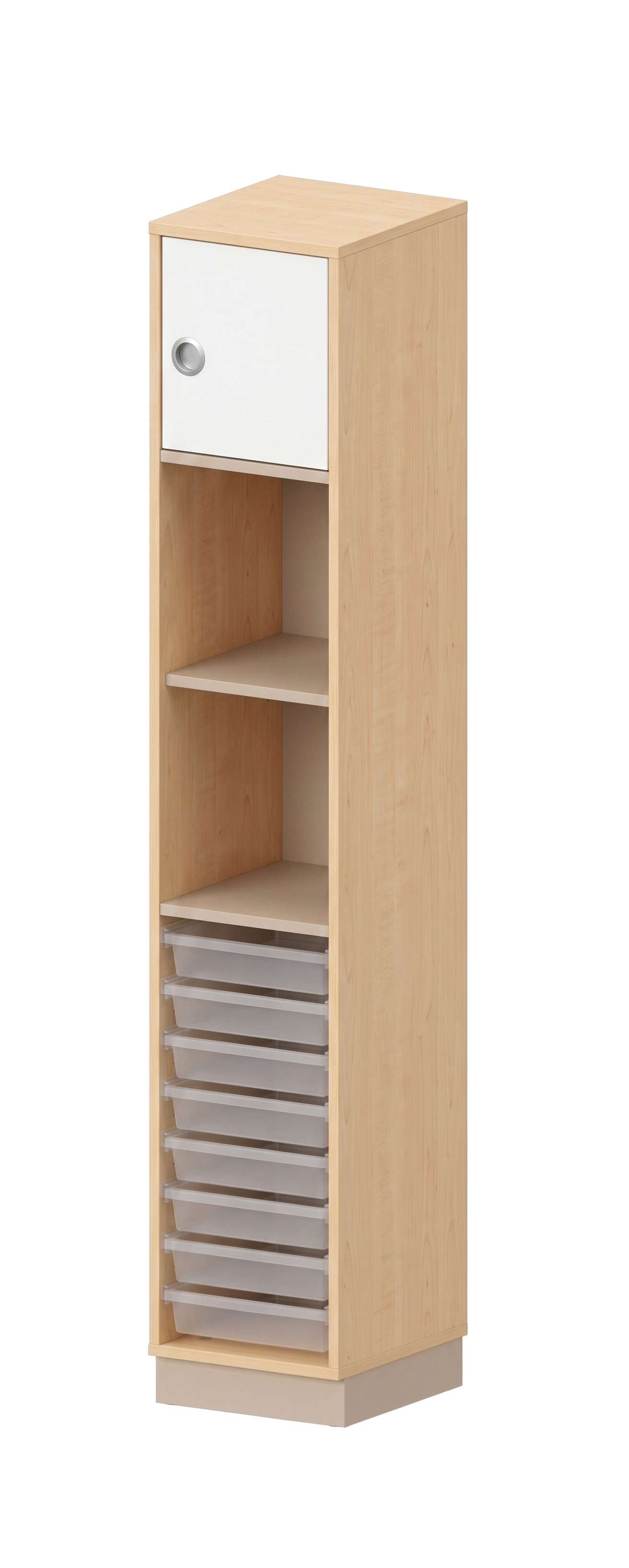 Schrank | für Kunststoffboxen Gratnells, Regal und Tür rechts, 5 OH - Smart | 36 x 197 x 40 cm