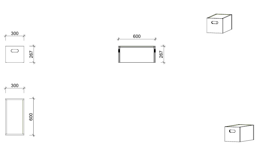 Podestmodul | rechteckig 3060 -  mittel | 30 x 27 x 60 cm