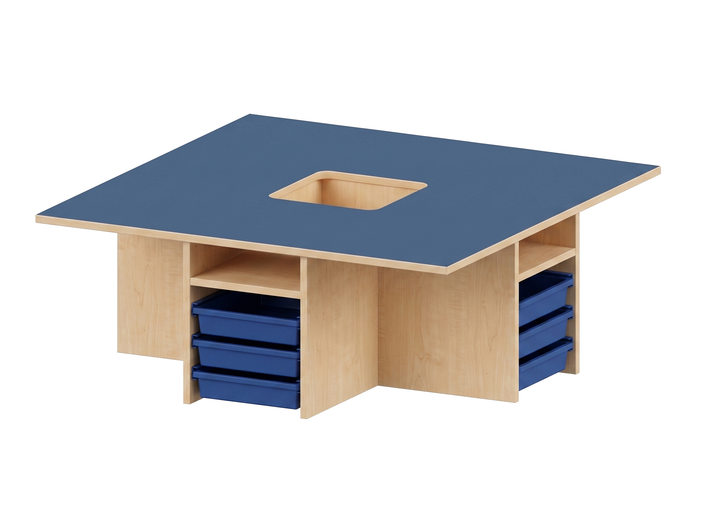 Spieltisch | mit Gratnells zweiseitig und Mulde| 80 x 46 x 80 cm