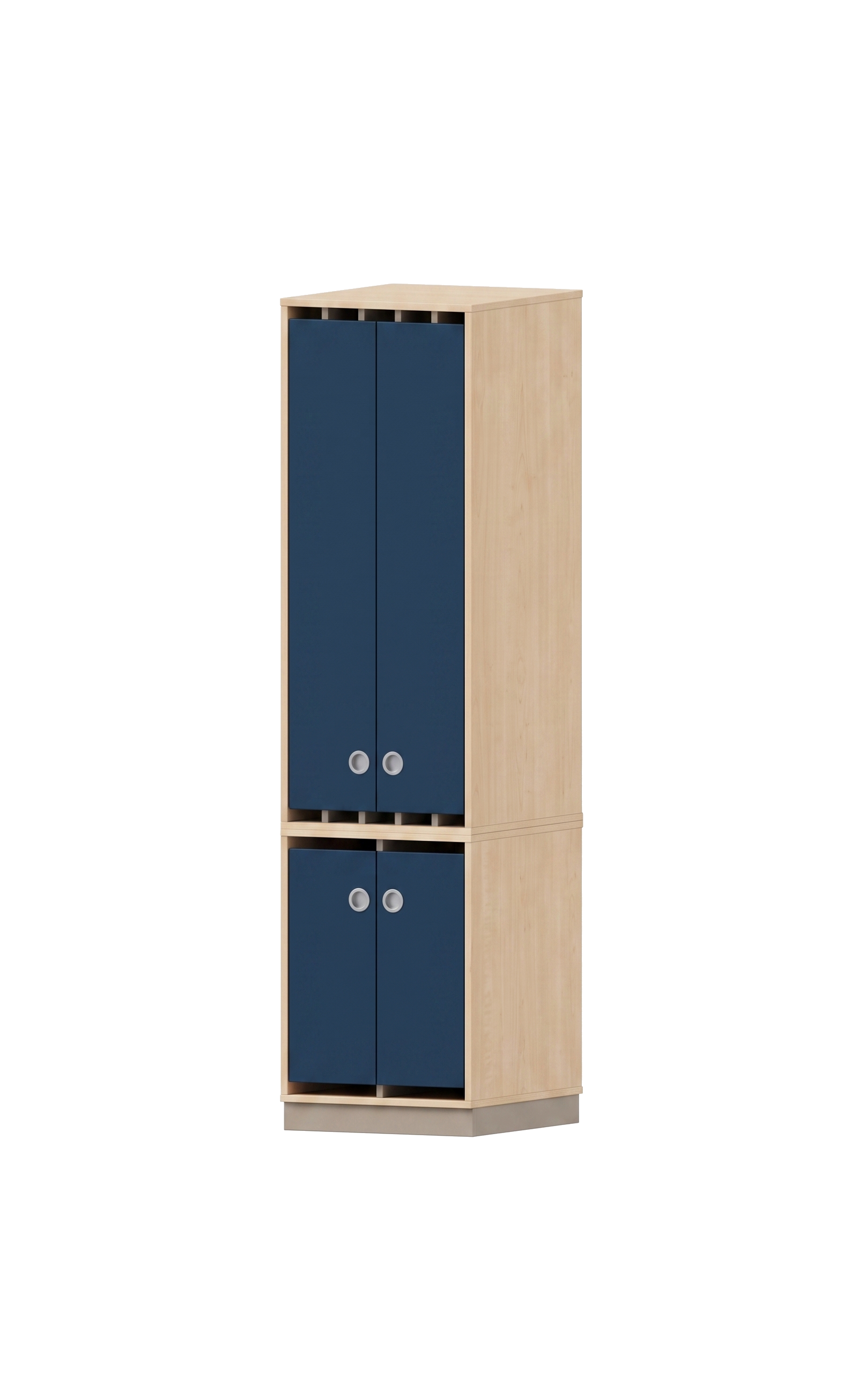 Bettzeugschrank Set | 6 Bettzeugfächer, 5 Liegepolsterfächer inkl. Trennwände, geschlossen | 59 x 235 x 67 cm
