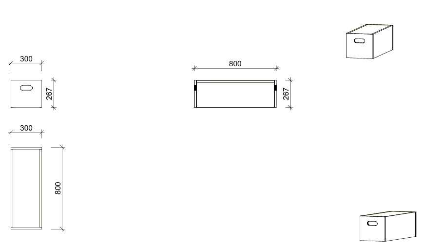 Podestmodul | rechteckig 3080 -  mittel | 30 x 27 x 80 cm