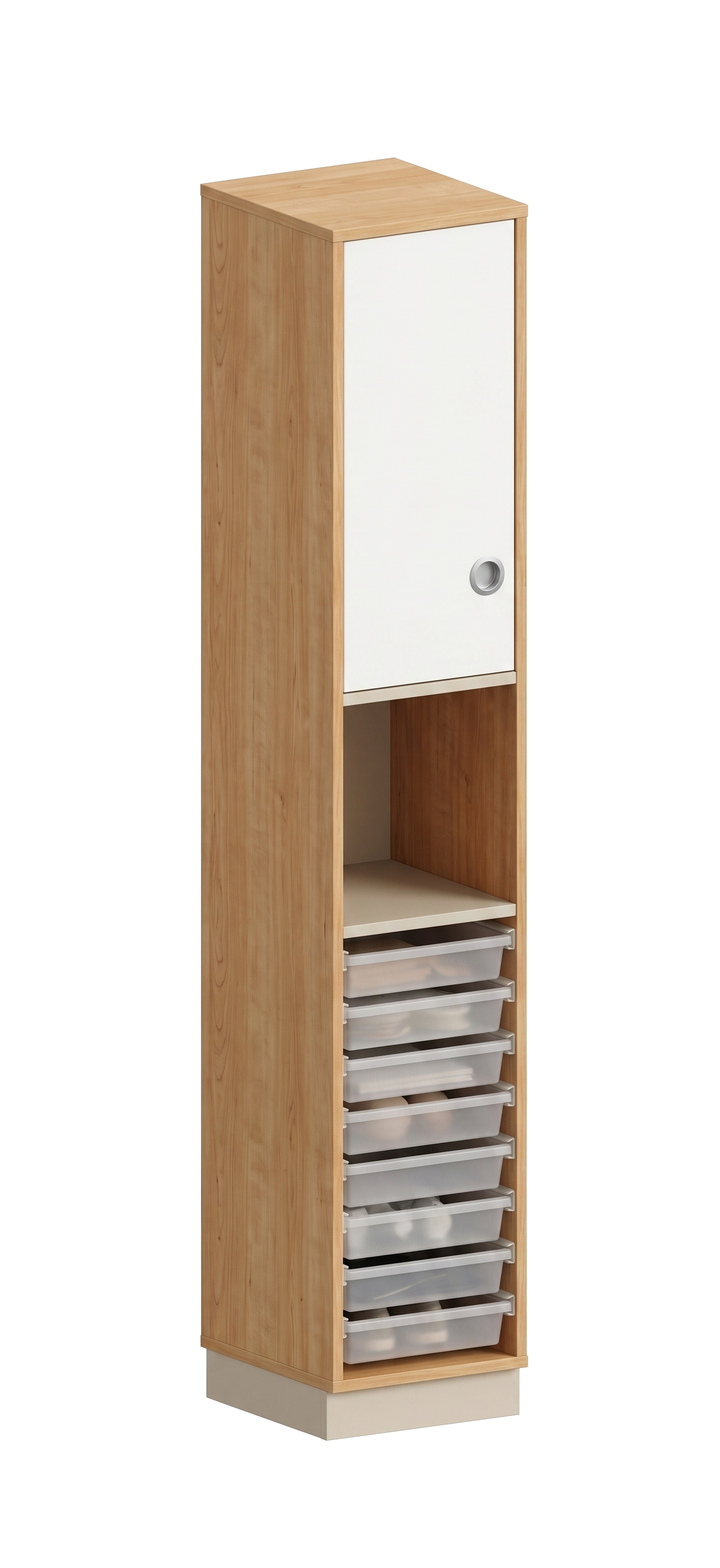 Schrank | für Kunststoffboxen Gratnells, Regal und Tür links, 5 OH - Smart | 36 x 197 x 40 cm