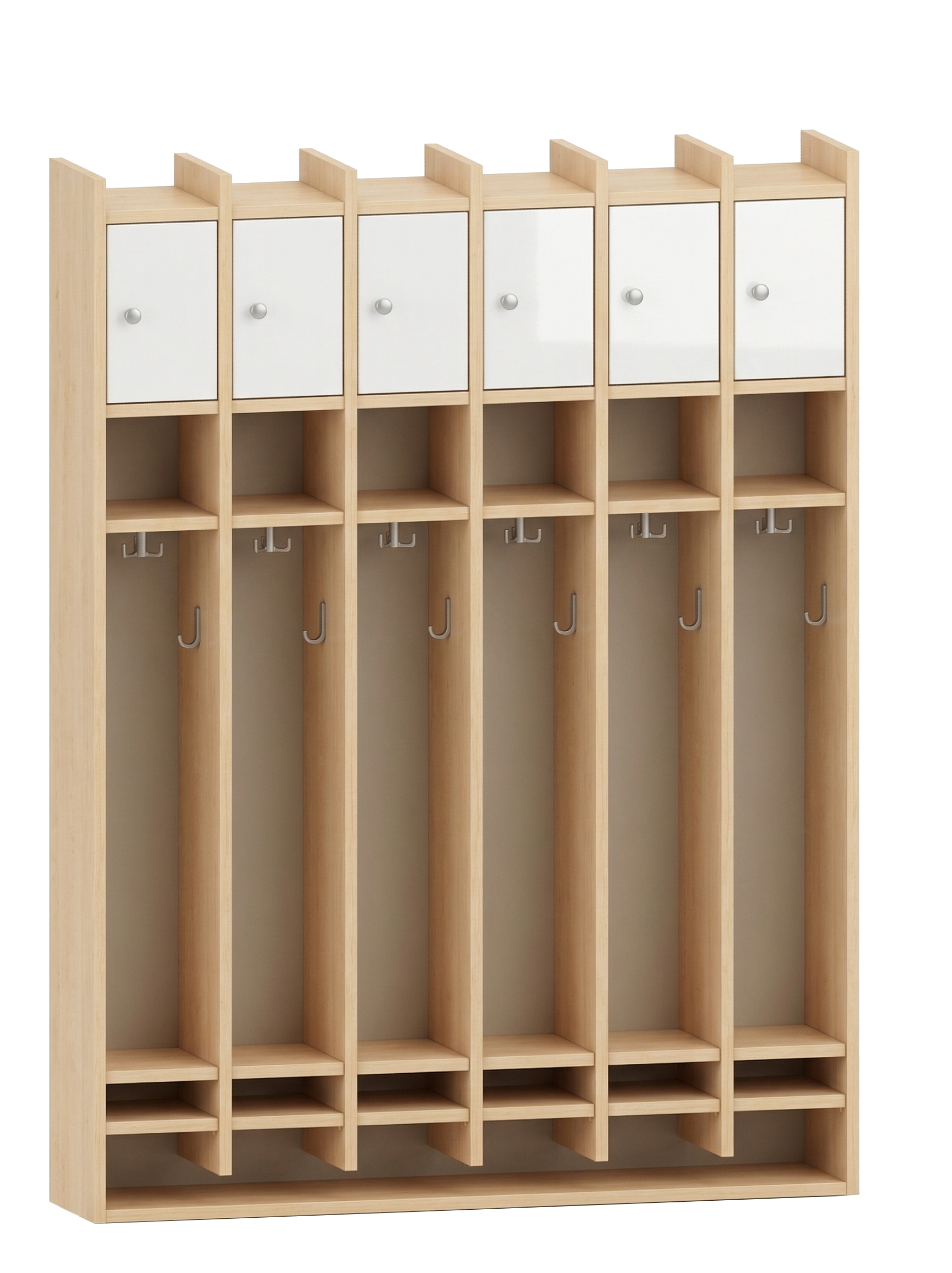 Spindgarderobe | 6 Plätze und Tür rechts | 122 x 161 x 25 cm