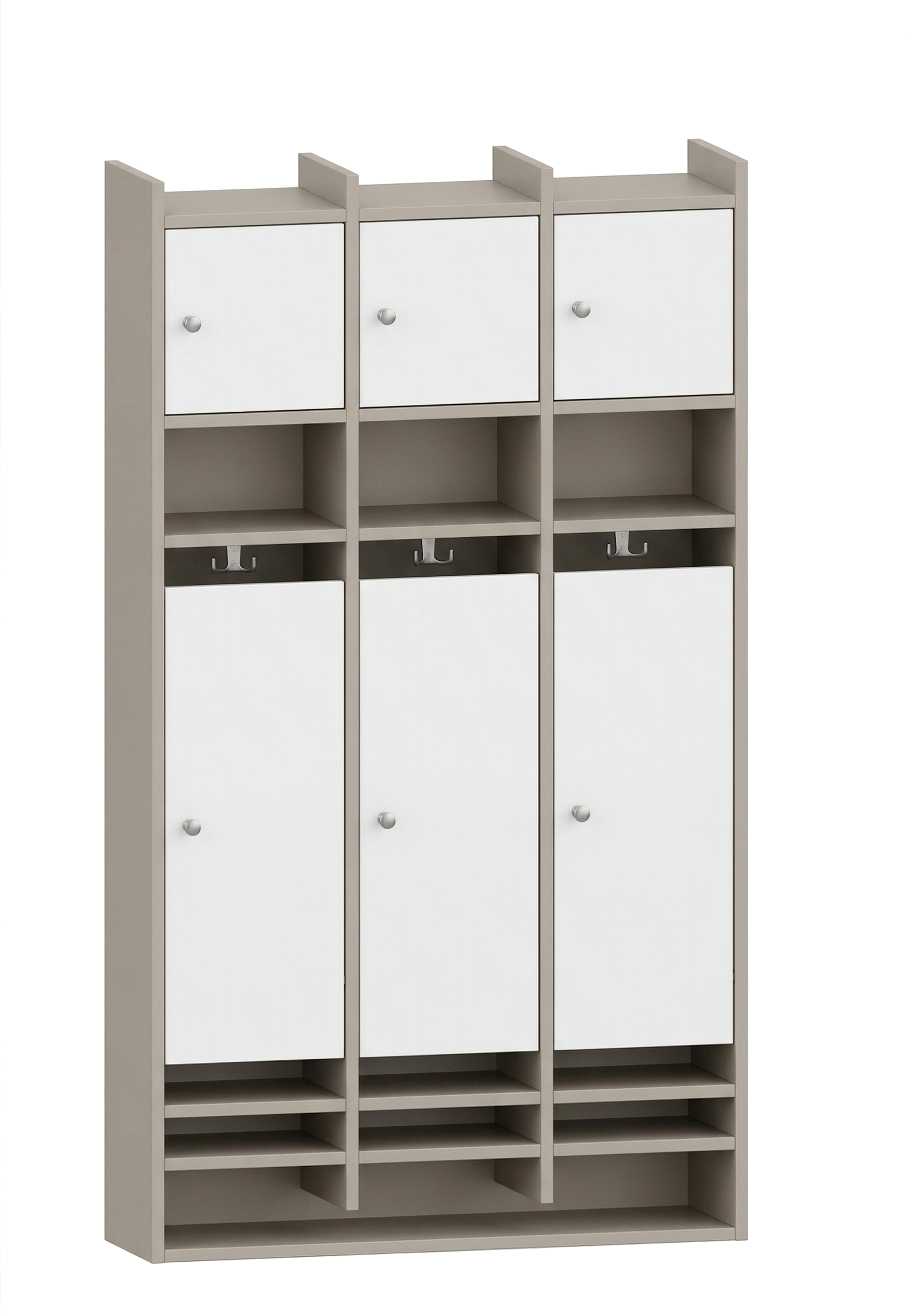 Spindgarderobe | 3 Plätze und Türen rechts | 92 x 161 x 25 cm