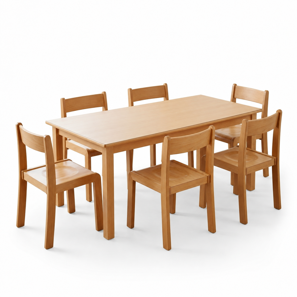 Tisch-Stuhl-Set | 120 x 60 cm und 6 Milo Stühle