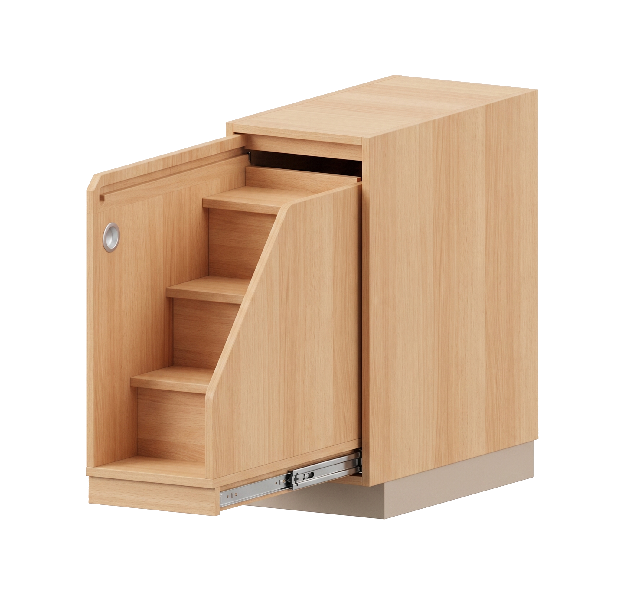Modul für Wickelanlage | mit Aufstiegshilfe zum Anbau links | 36 x 84 x 70 cm