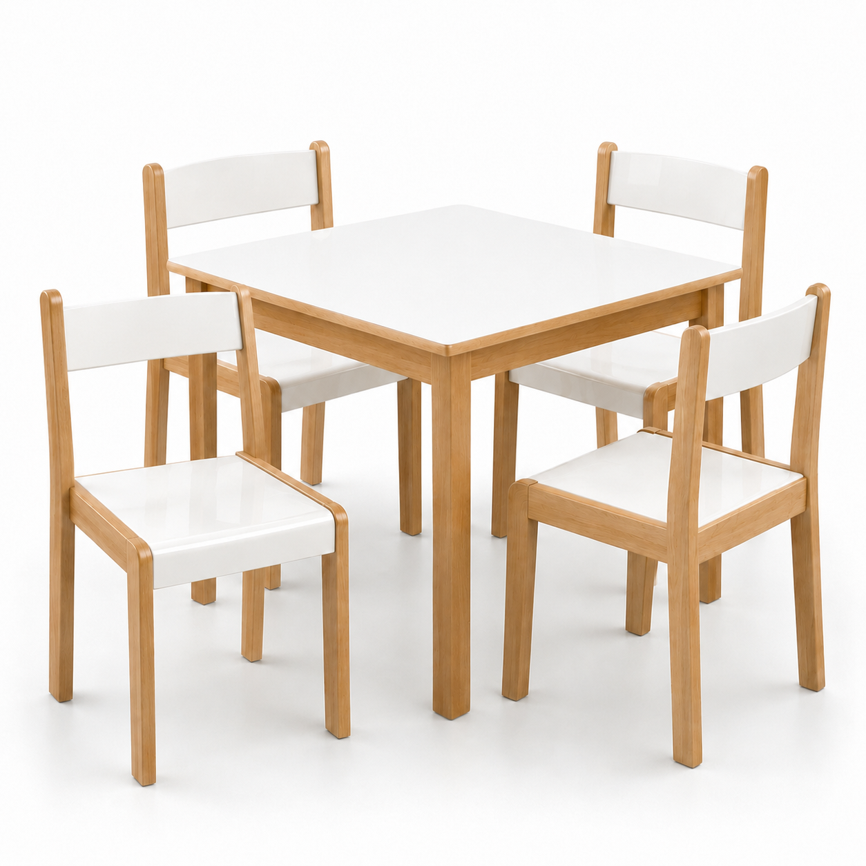 Tisch-Stuhl-Set | 80 x 80 cm und 4 Vigo Stühle
