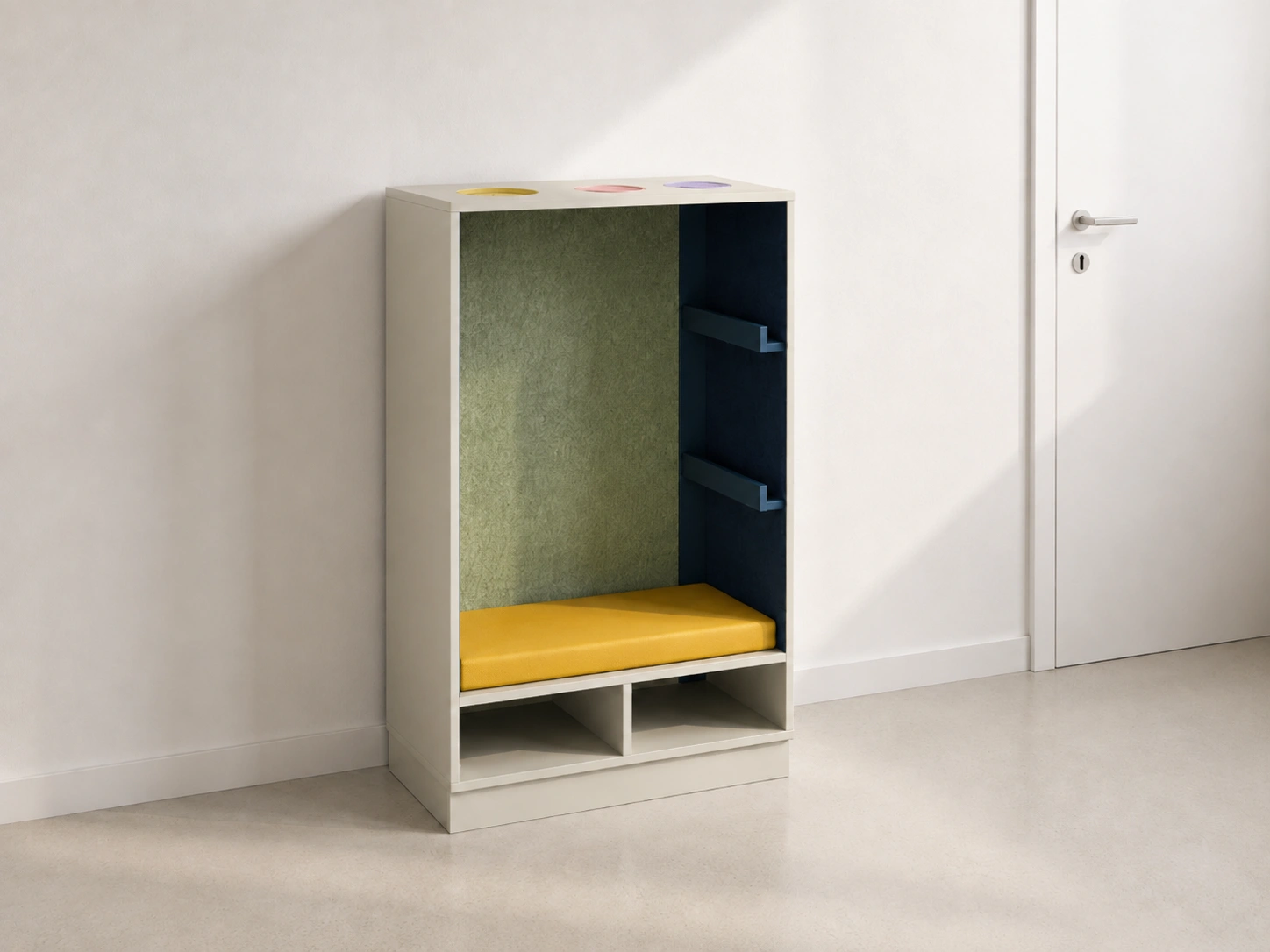 Rückzugsnische | 80 x 121 x 40 cm | zum Sitzen mit Buchablage