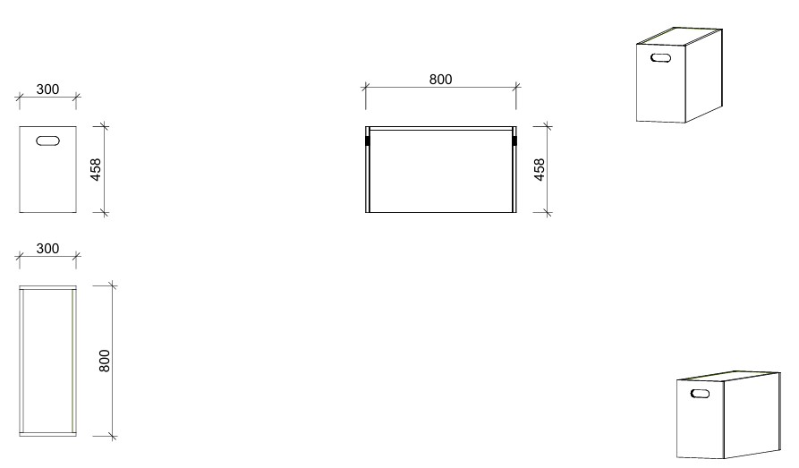 Podestmodul | rechteckig 3080 -  hoch | 30 x 46 x 80 cm