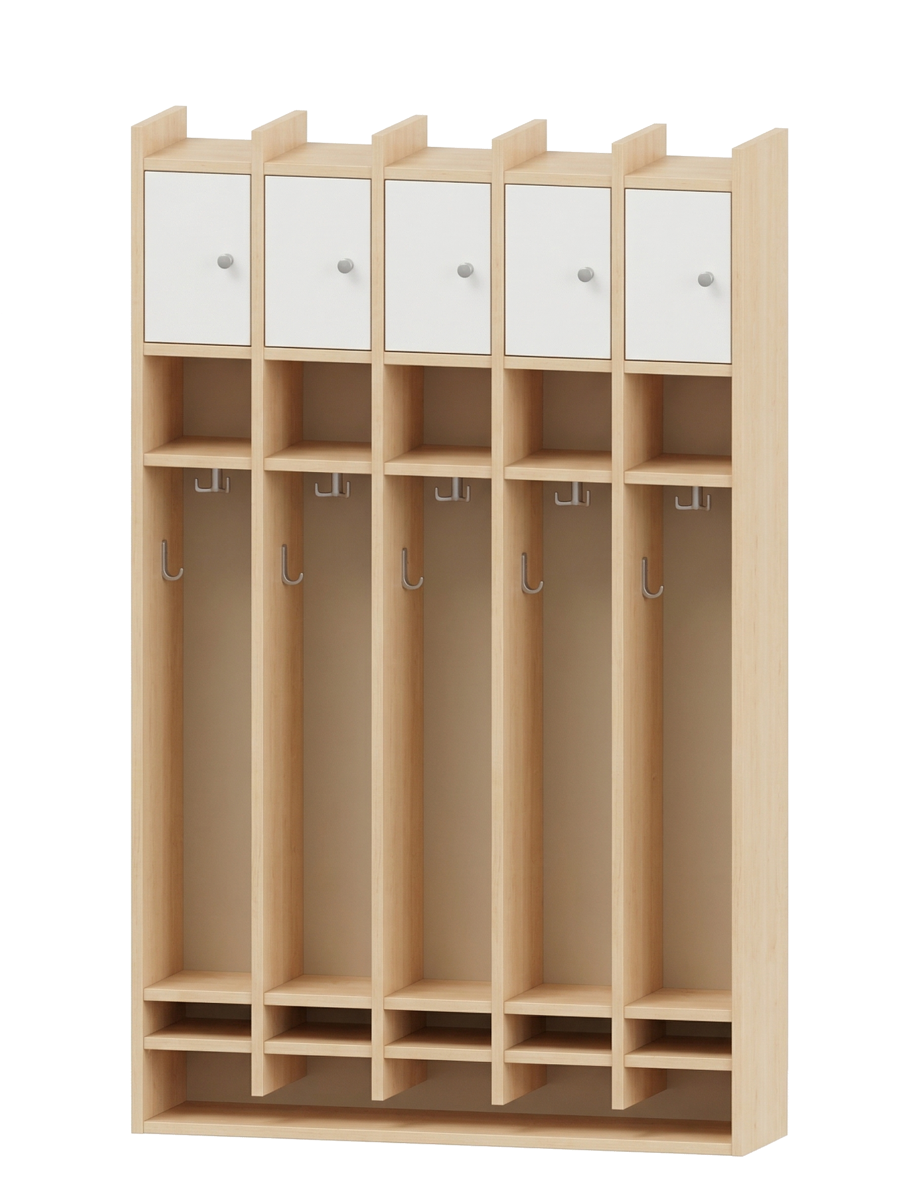 Spindgarderobe | 5 Plätze und Tür links - Basic | 102 x 161 x 25 cm