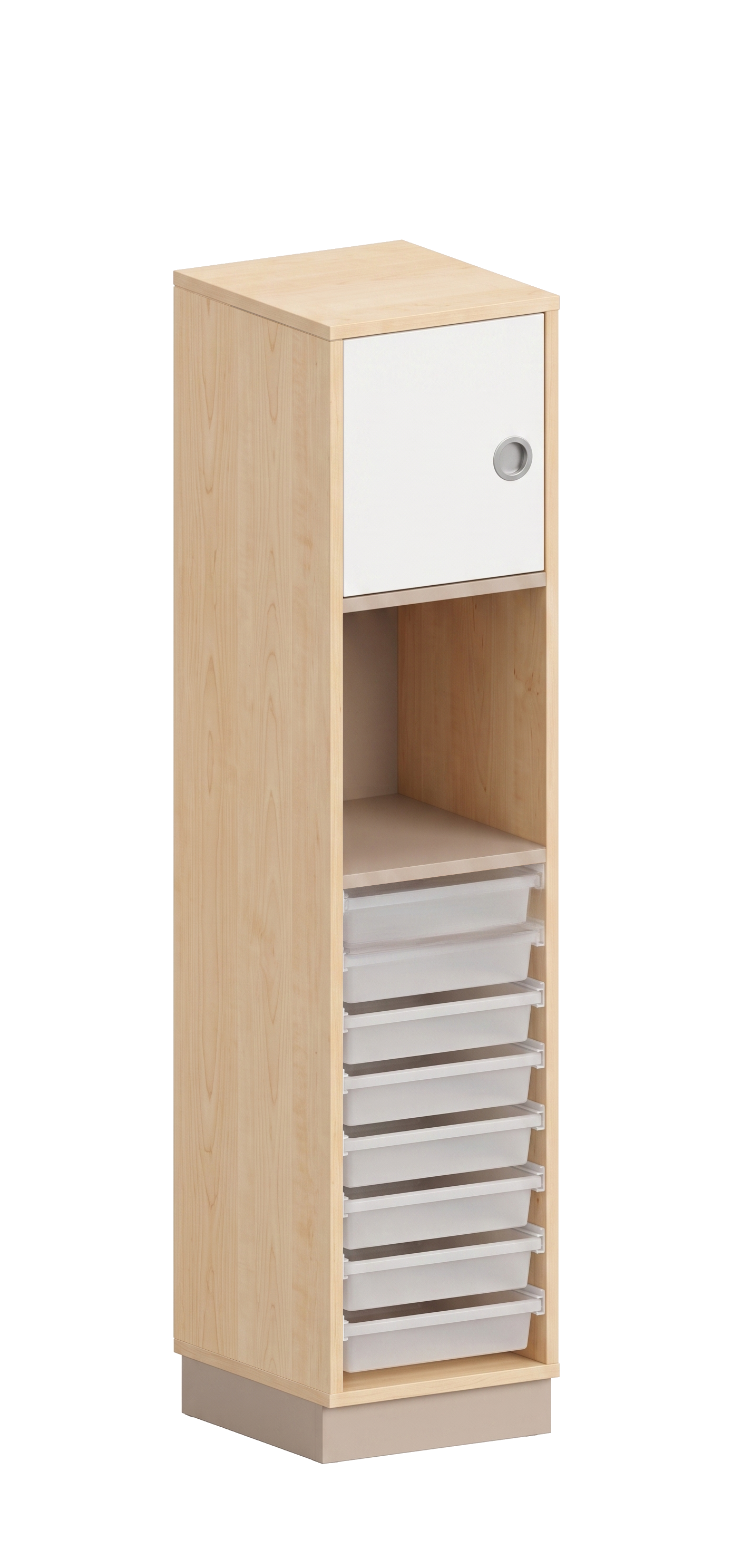 Schrank | für Kunststoffboxen Gratnells, Regal und Tür links, 4 OH -  smart | 36 x 159 x 40 cm