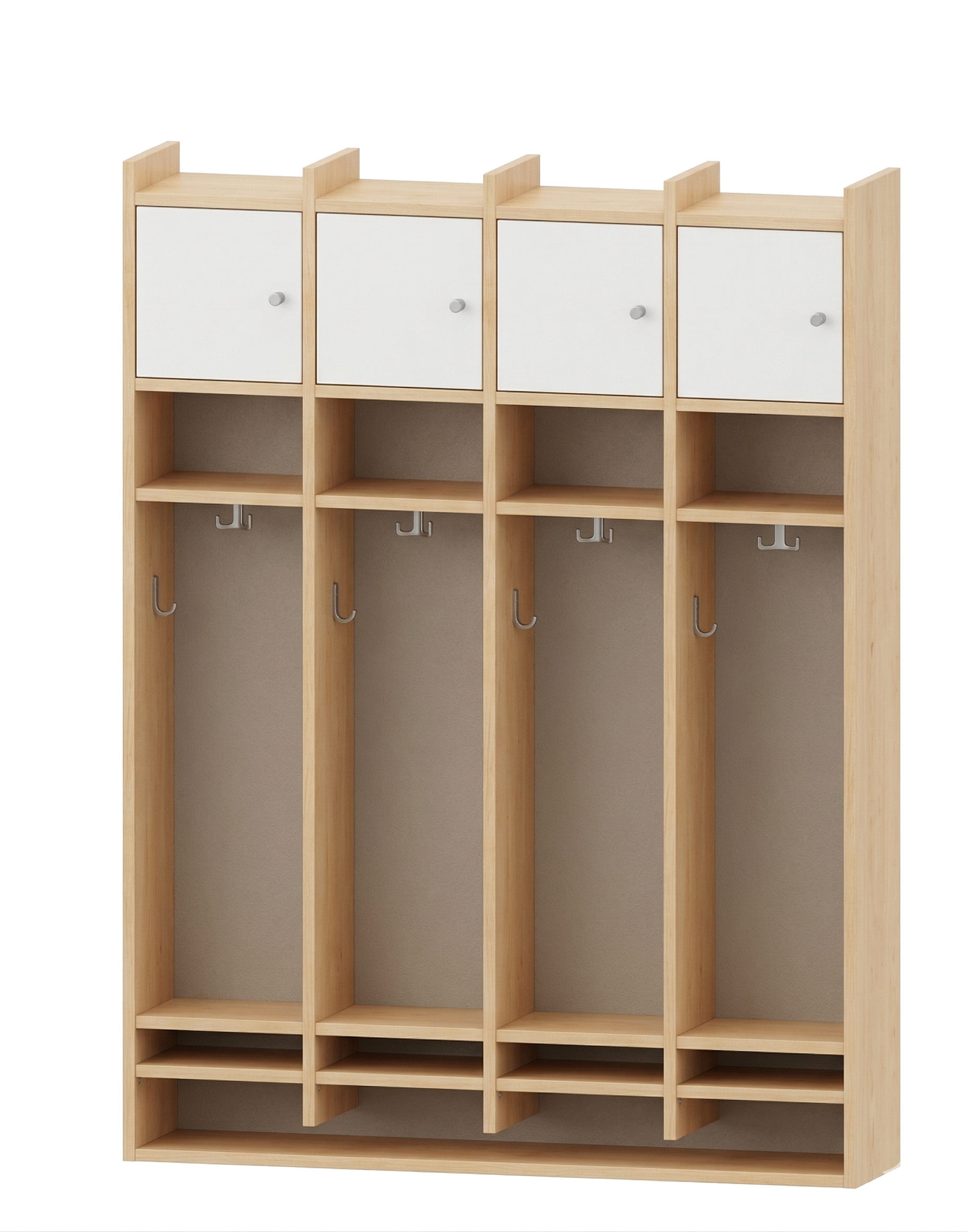 Spindgarderobe | 4 Plätze und Tür links | 122 x 161 x 25 cm