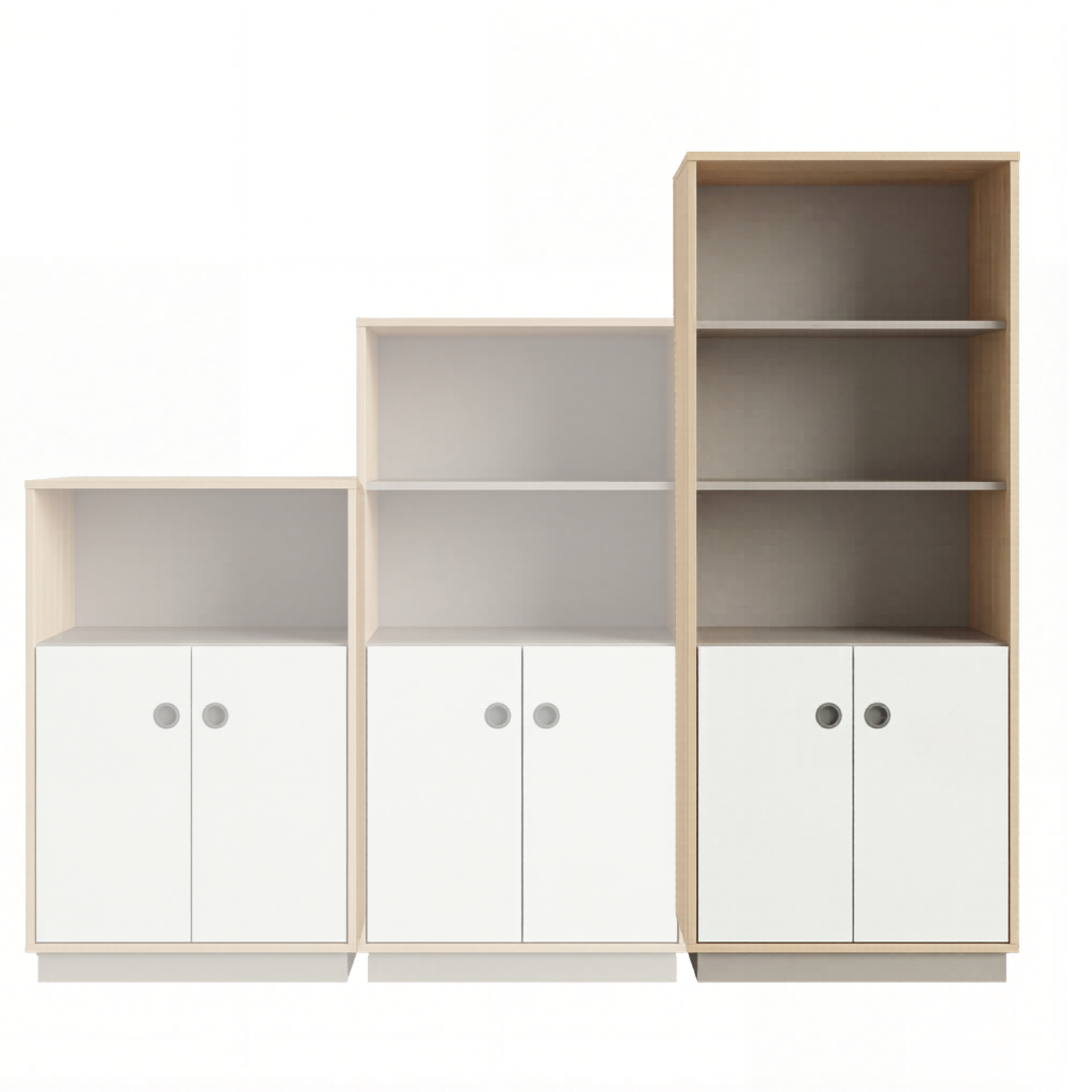 Schrank | mit Türen und offenen Fächern, 4 OH - Smart | 80 x 197 x 40 cm