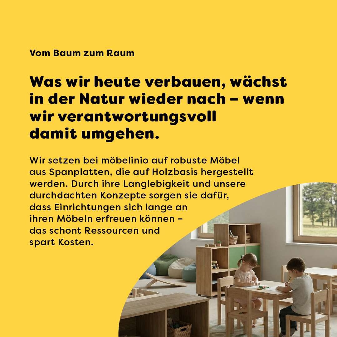 Nachhaltige Möbel für Kindergarten und Krippe – langlebige Materialien, reduzierte Gestaltung und bewusste Raumlösungen für pädagogische Einrichtungen