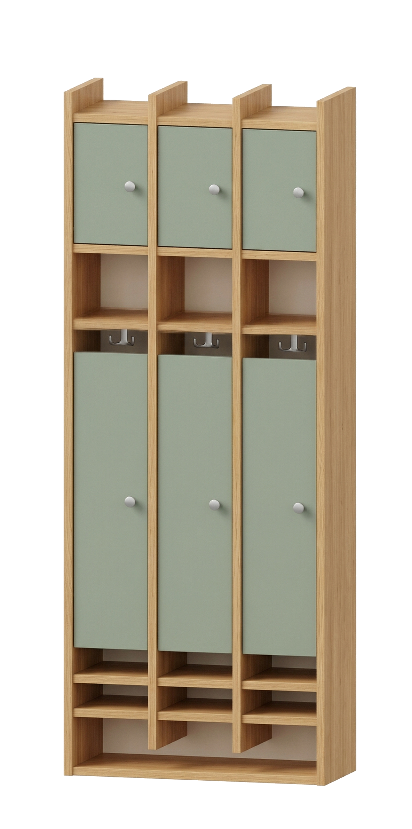 Spindgarderobe | 3 Plätze und Türen links | 62 x 161 x 25 cm