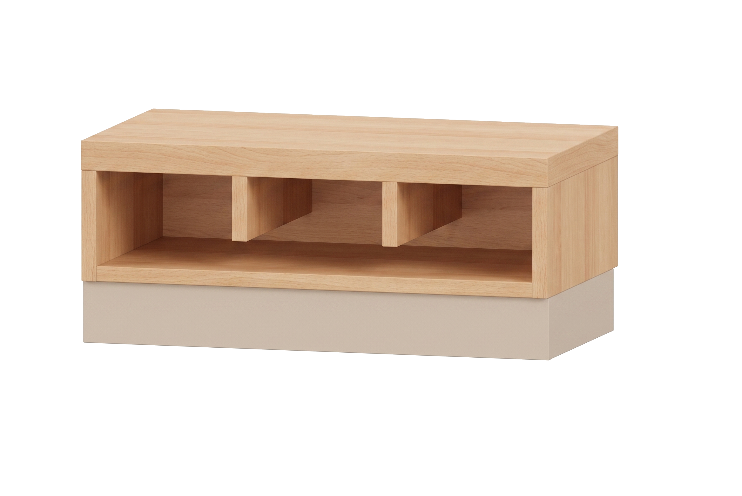 Garderobenbank | mit Sockel - 3 Plätze | 62 cm breit | Verschiedene Sitzhöhen